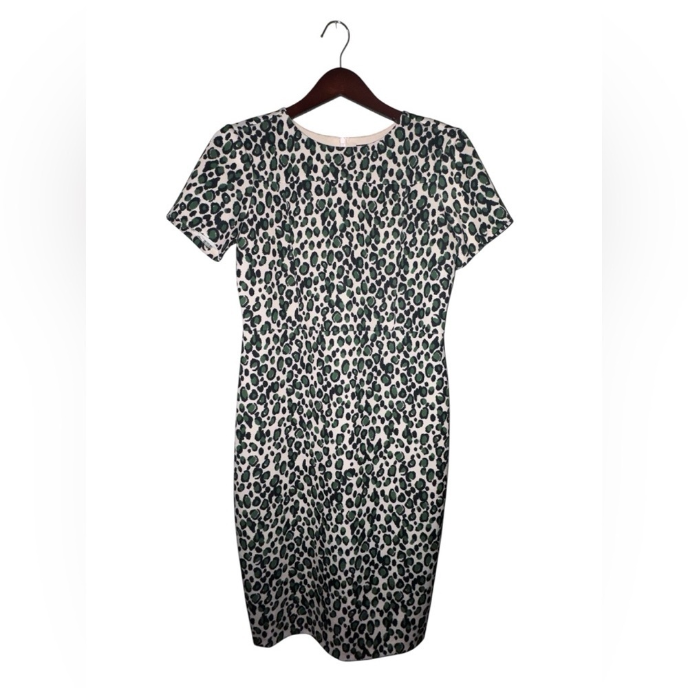 Alexia Admor Leopard Print Sheath Dress Size XL Short Sleeve Knee Length